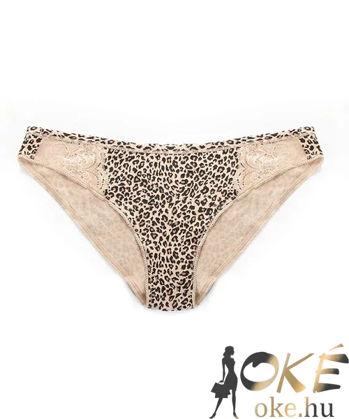 Lemila párduc mintás női bugyi sötétbézs
