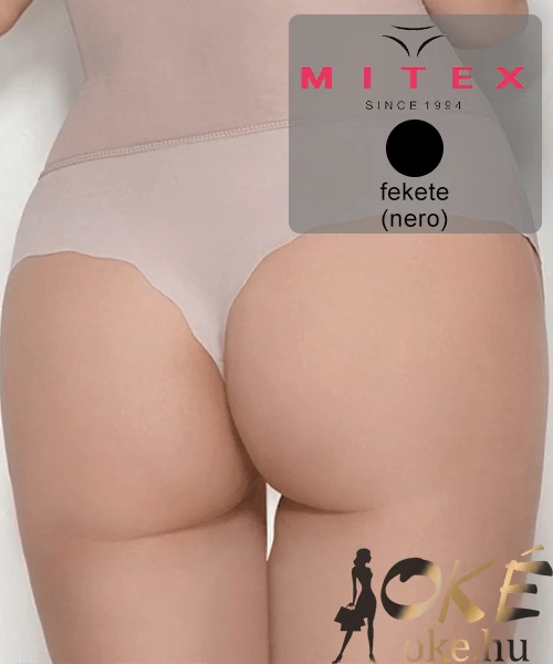 Alakformáló tanga lézervágott fekete Glam