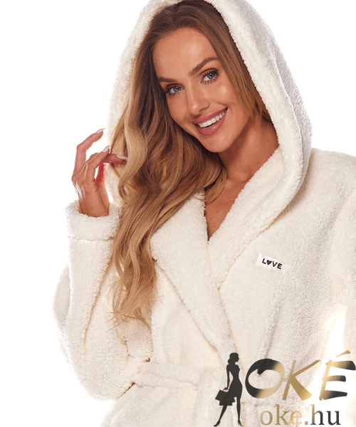 Pihe puha wellsoft hosszú női köntös ecrü