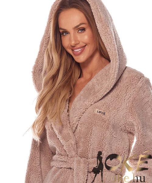 Pihe puha wellsoft hosszú női köntös tejeskávé