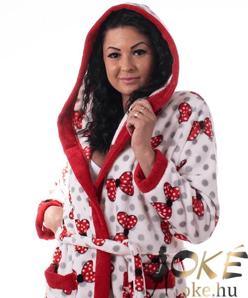 Pihe puha női köntös piros masnis