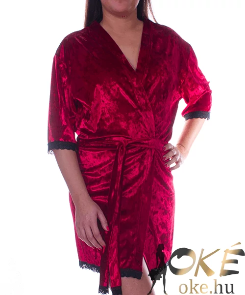 Bordó bársony női köntös