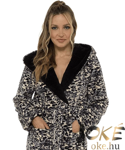 Női vastag köntös pihe puha welsoft leopárd mintás