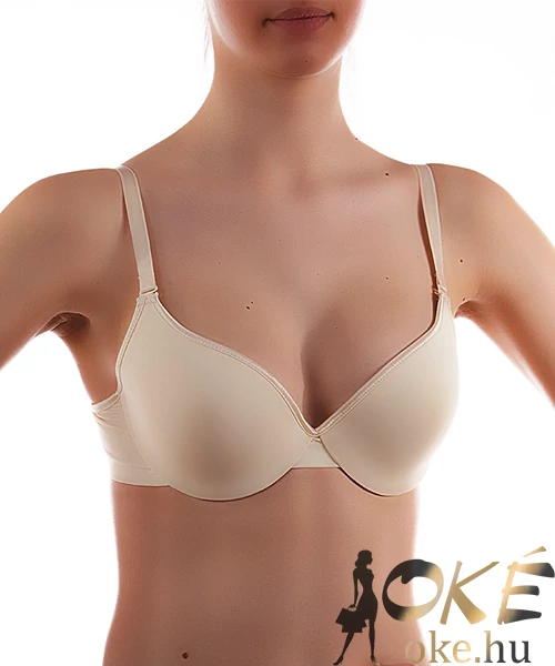 Nagyméretű Lemila szivacsos melltartó bézs D kosaras