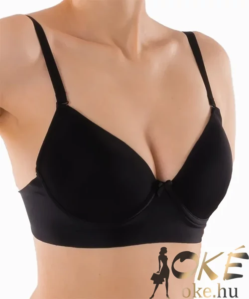 Mélyen kivágott Lemila melltartó fekete B kosár