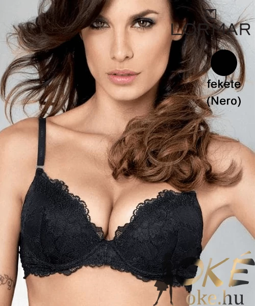 Lormar Prestige gél push up melltartó fekete B kosár