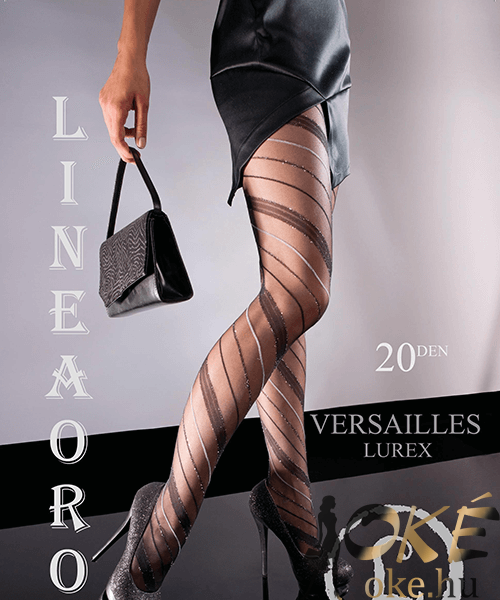  Lineaoro lurex mintás harisnya fekete Versailles 20 d