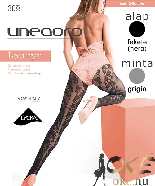Lineaoro mintás harisnyanadrág szürke 30d Lauryn