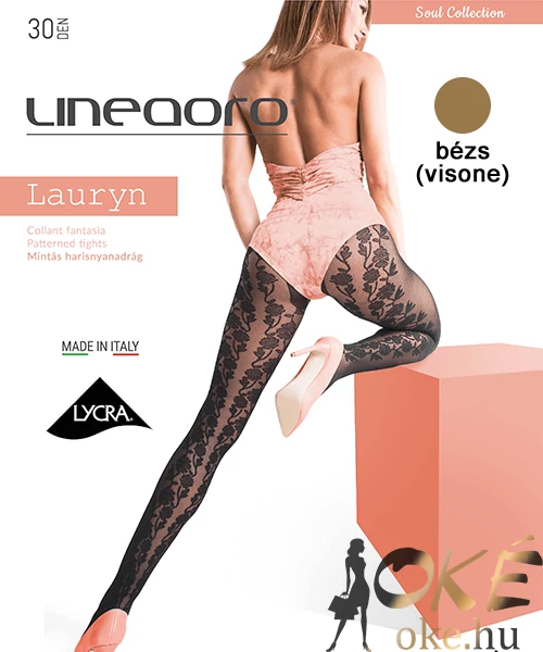 Lineaoro mintás harisnya bézs 30d Lauryn