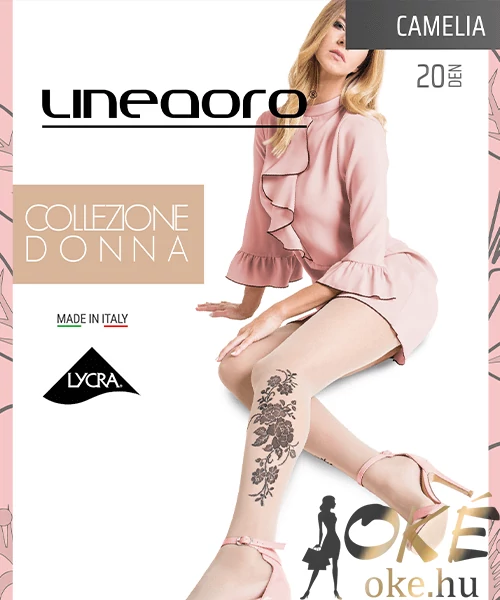 Lineaoro mintás harisnya test színű Camelia