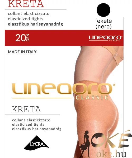Lineaoro nagyméretű fekete harisnya 20 den Kreta