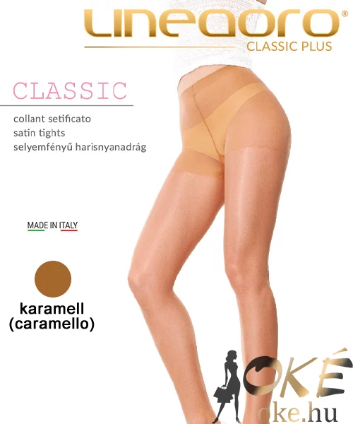 Lineaoro selyemfényű női harisnyanadrág caramell 20d Classic
