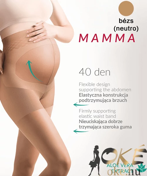 Gabriella kismama harisnyanadrág Mamma 40 den bézs