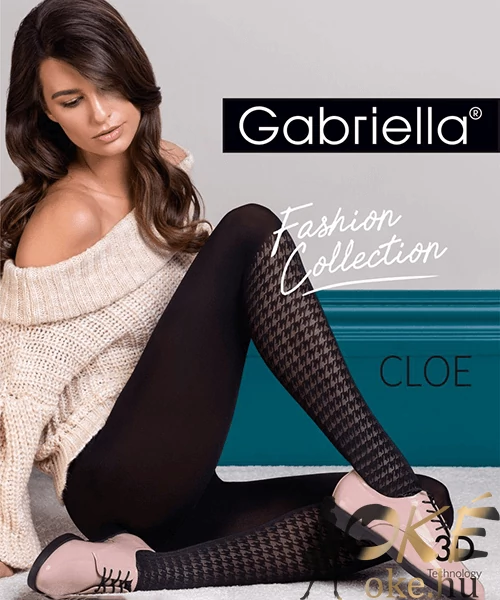 Gabriella mintás fekete harisnya Cloe 60 den 