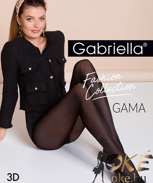 Gabriella mintás fekete harisnya Gama 60 den 