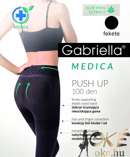 Gabriella fenékemelő nagyméretű harisnya fekete Push up 100 Den