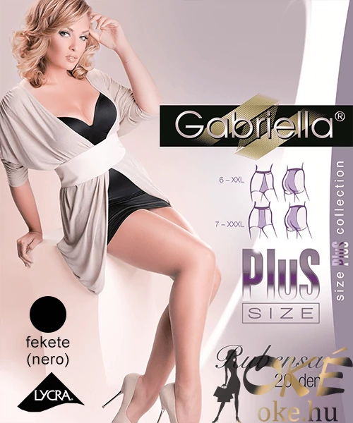 Gabriella fekete plus size harisnya alacsony hölgyeknek Rubensa 20 den