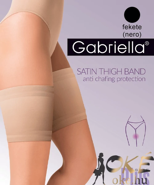 Gabriella fekete szatén combvédő