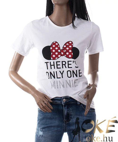 Minnie Mouse pamut női póló fehér