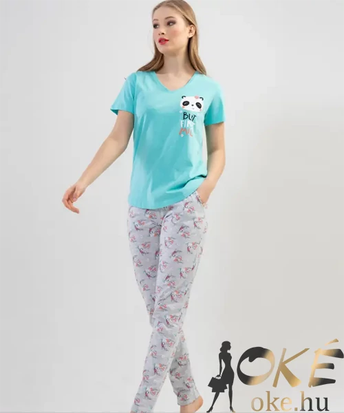 Panda macis pamut női pizsama