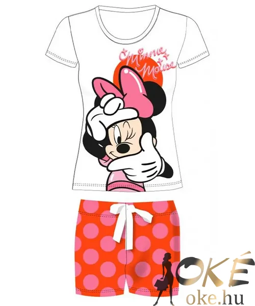 Minnie rövidnadrágos női pizsama fehér
