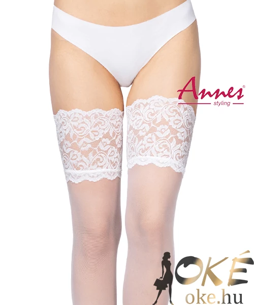 Nagyméretű Annes fehér combfix Cecile 20 den