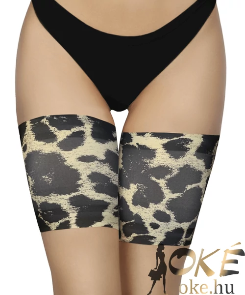 Annes szatén combvédő leopard mintás