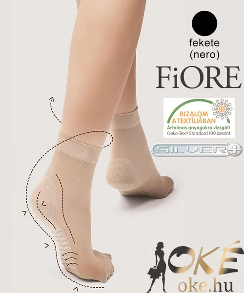 Fiore Massage gyógyhatású bokaharisnya fekete 20 den