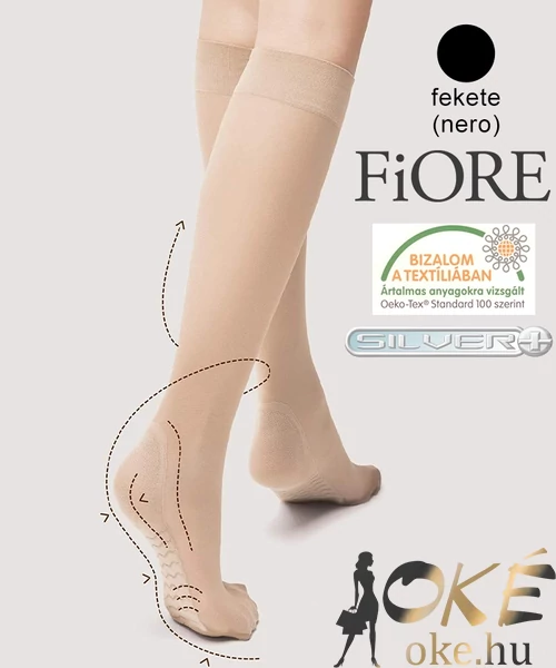 Fiore Massage gyógyhatású térdfix fekete 20 den