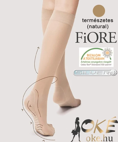 Fiore Massage gyógyhatású térdfix természetes barna 20 den