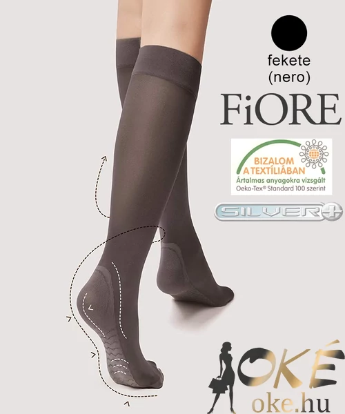 Fiore Massage gyógyhatású térdharisnya fekete 40 den