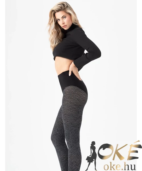 Fiore mintás vastag harisnyanadrág 60den Chevron