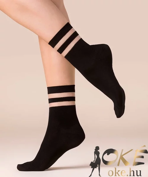 Gabriella csíkos fekete bokafix Cami