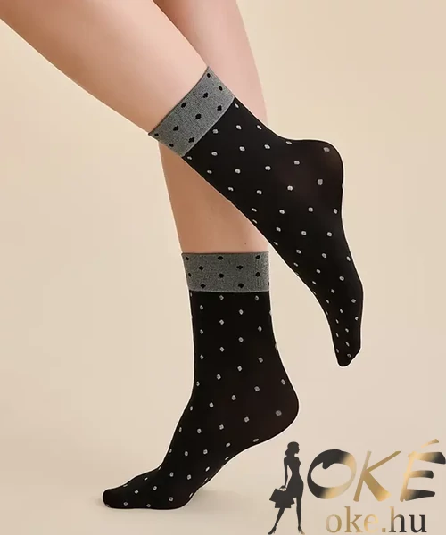 Gabriella fekete pöttyös bokafix Dina