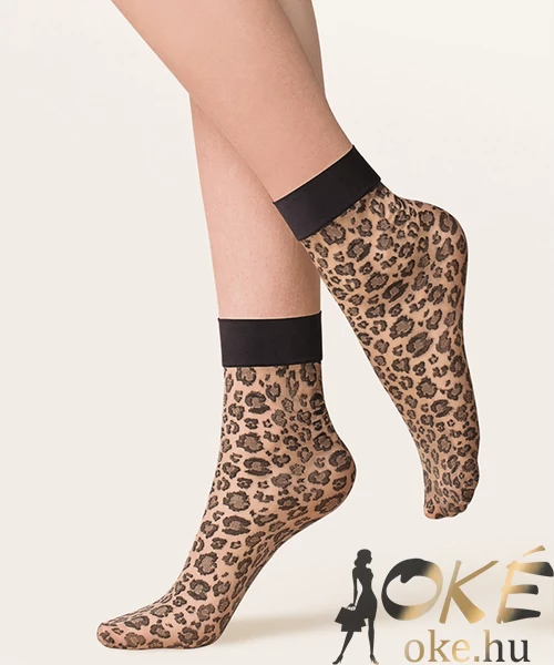Gabriella párduc mintás bokafix bézs Caty