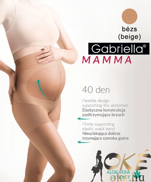 Gabriella kismama harisnyanadrág Mamma 40 den bézs