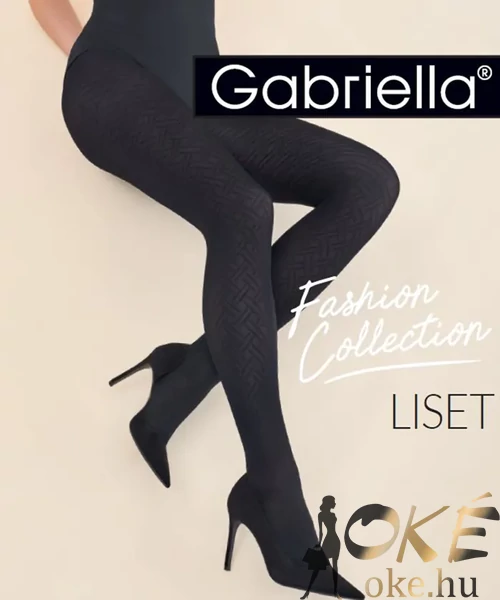 Gabriella fekete mintás harisnya Liset 80 den
