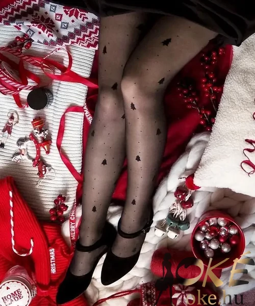 Gabriella karácsonyi mintás női harisnya  