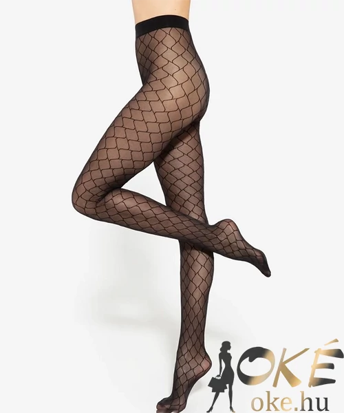 Gatta necc mintás fekete harisnya Pasione 04 40 den