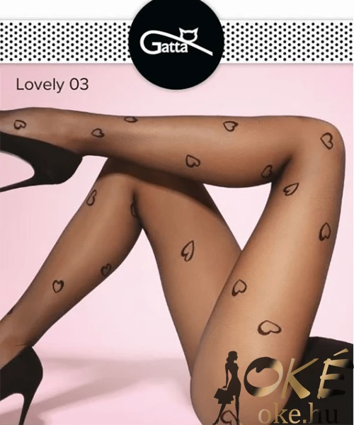 Gatta szivecskés harisnya Lovely 03 20den