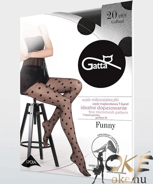 Gatta pöttyös fekete harisnya Funny 07 20den