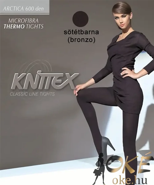 Knittex vastag női harisnyanadrág sötétbarna 600d Arctica