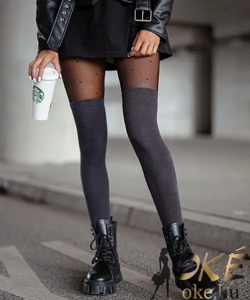 Vastag pamut combzokni melange