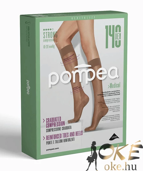 Kompressziós térdharisnya fekete 140 den 18-20 mmHg Pompea