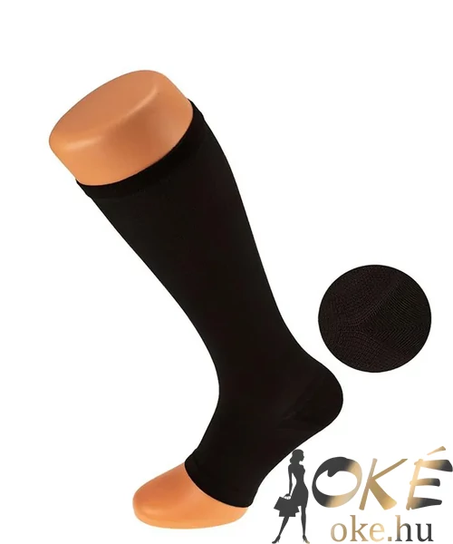 Kompressziós térdharisnya cipzárral 23-33 mmHg fekete