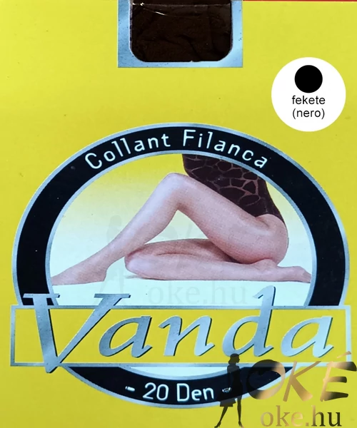 Vanda egyszínű fekete krepp harisnyanadrág 20d