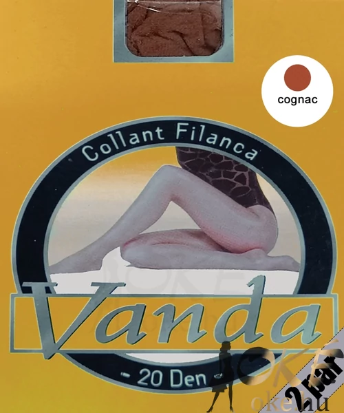 Vanda krepp vékony bokafix cognac 2 páras