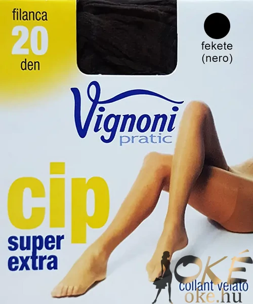 Super extra nagyméretű egyszínű fekete krepp harisnya Vignoni 