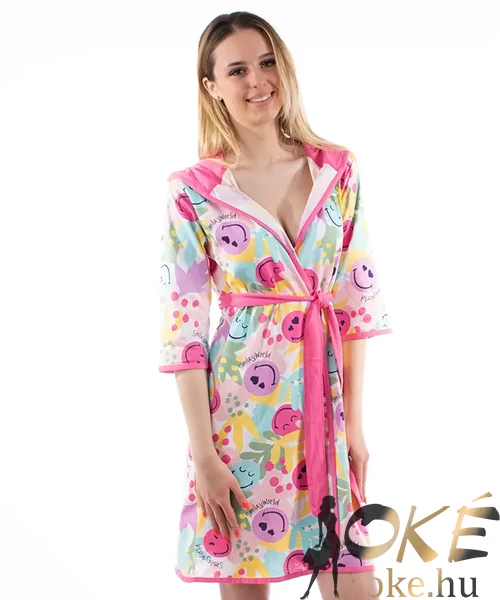 Kismama köntös színes smiley mintás