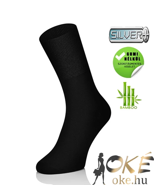 Guminélküli ezüstszálas zokni bambuszból Intenso